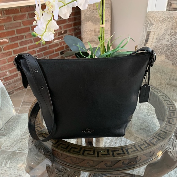Coach Handbags - COACH DUFFETTE BLACK LEATHER CROSSBODY BAG!🖤🖤